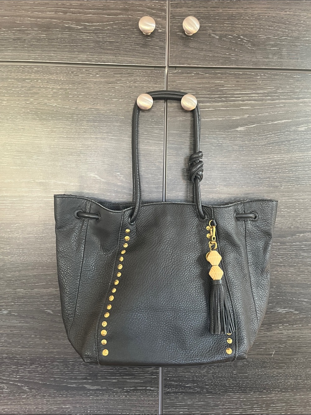 The Sak Pebbled Leather Studded Tote Bag